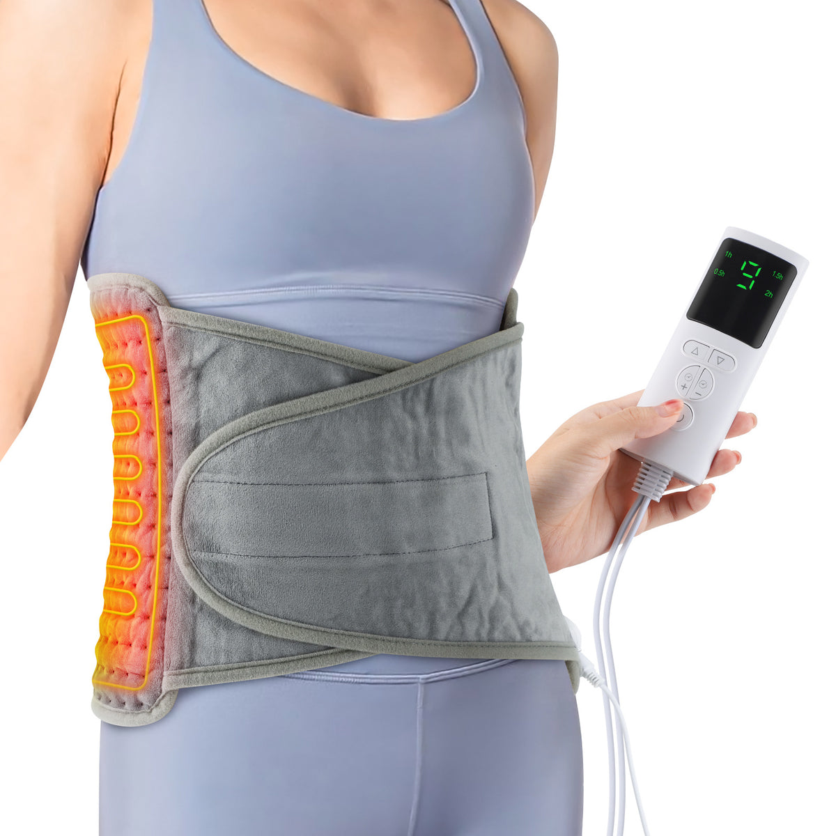 Heated Back Support Belt worn around the lower back