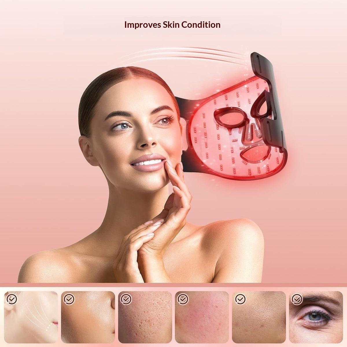 LED Red Light Facial Beauty Mask for skincare